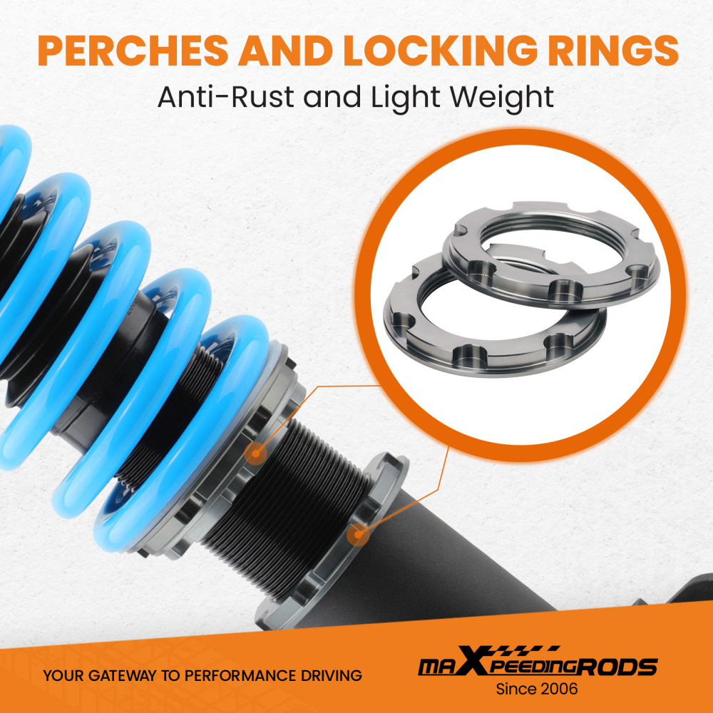 T6 Coilover Struts Spring Shock Absorber Compatible for Subaru Impreza incl. WRX 1992.11-2000.08 SP1 lowering coil-over