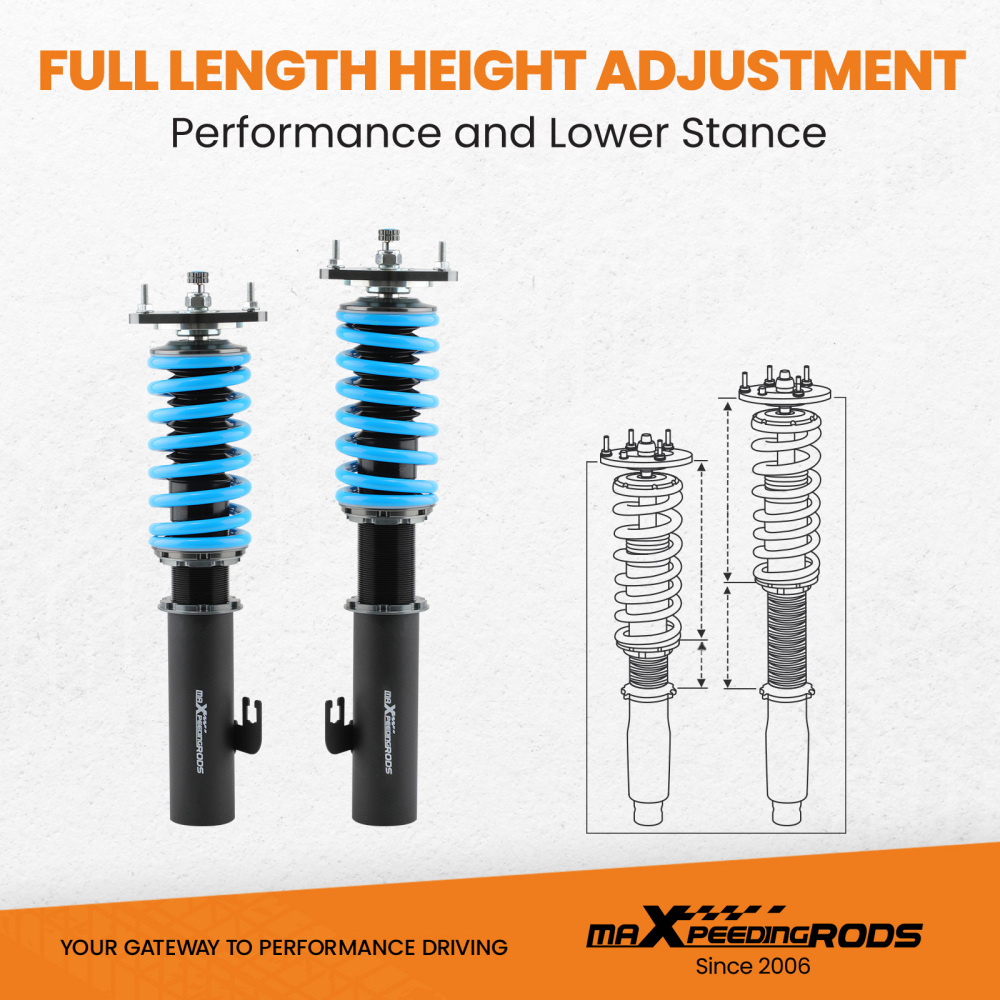T6 Coilover Struts Spring Shock Absorber Compatible for Subaru Impreza incl. WRX 1992.11-2000.08 SP1 lowering coil-over