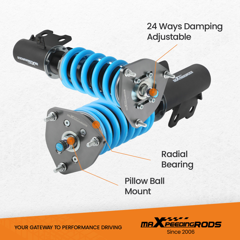 T6 Coilover Struts Spring Shock Absorber Compatible for Subaru Impreza incl. WRX 1992.11-2000.08 SP1 lowering coil-over
