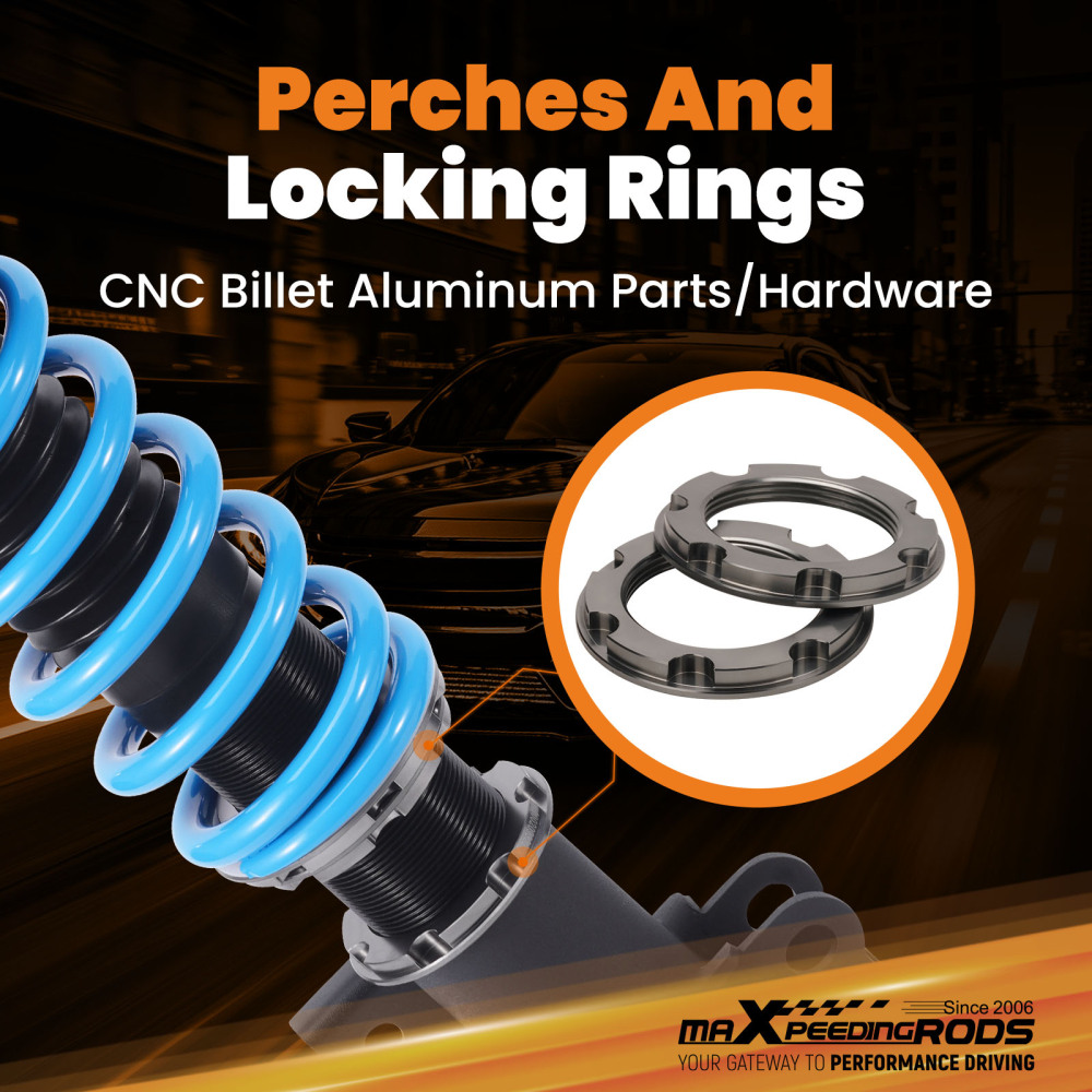 Compatible for Hyundai Genesis Coupe 10–16 Adjustable Damper Coilover Strut Suspension Lowering Kit