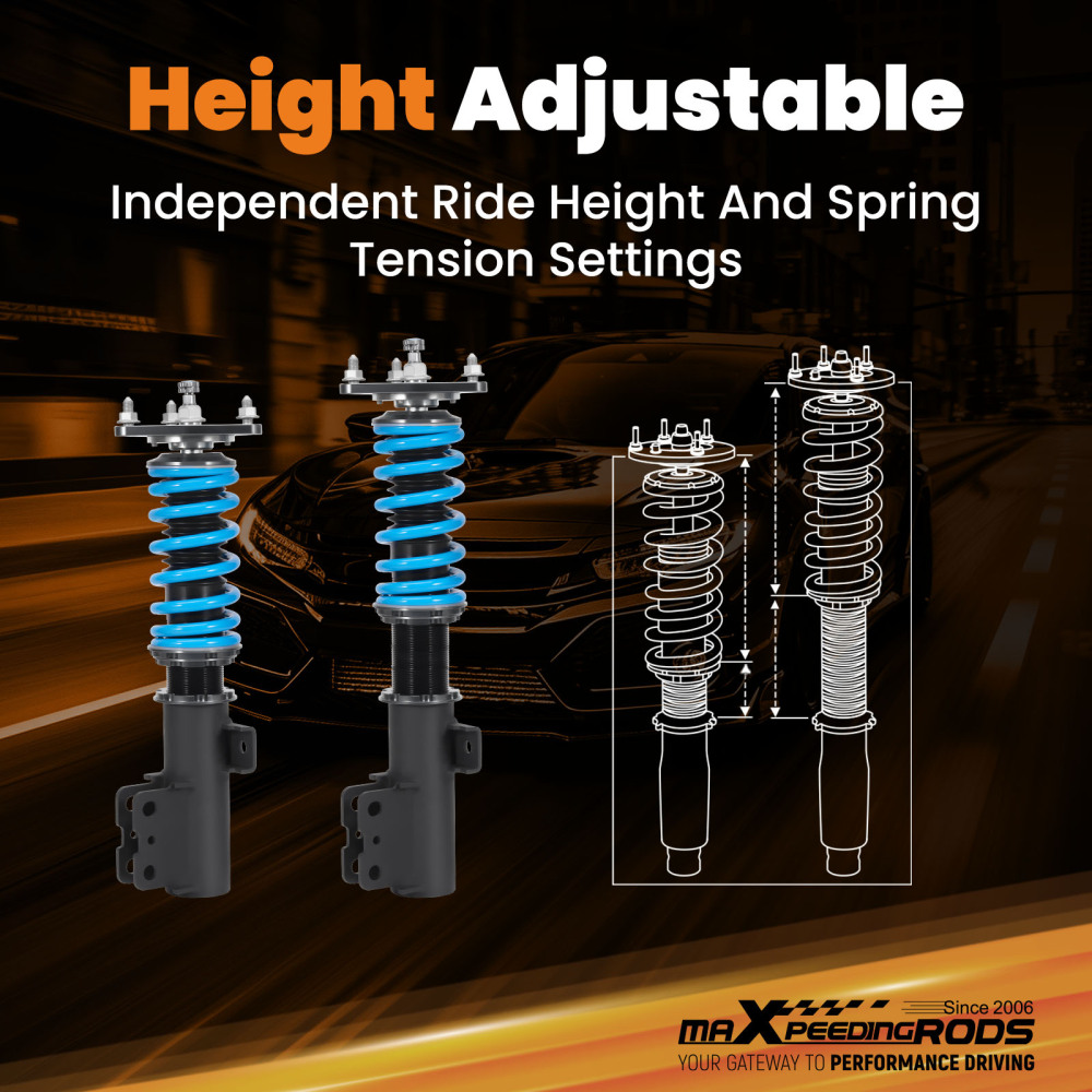 24 Level Adjustable Coilovers Suspension Kit compatible for Hyundai Genesis Coupe 2008-2010