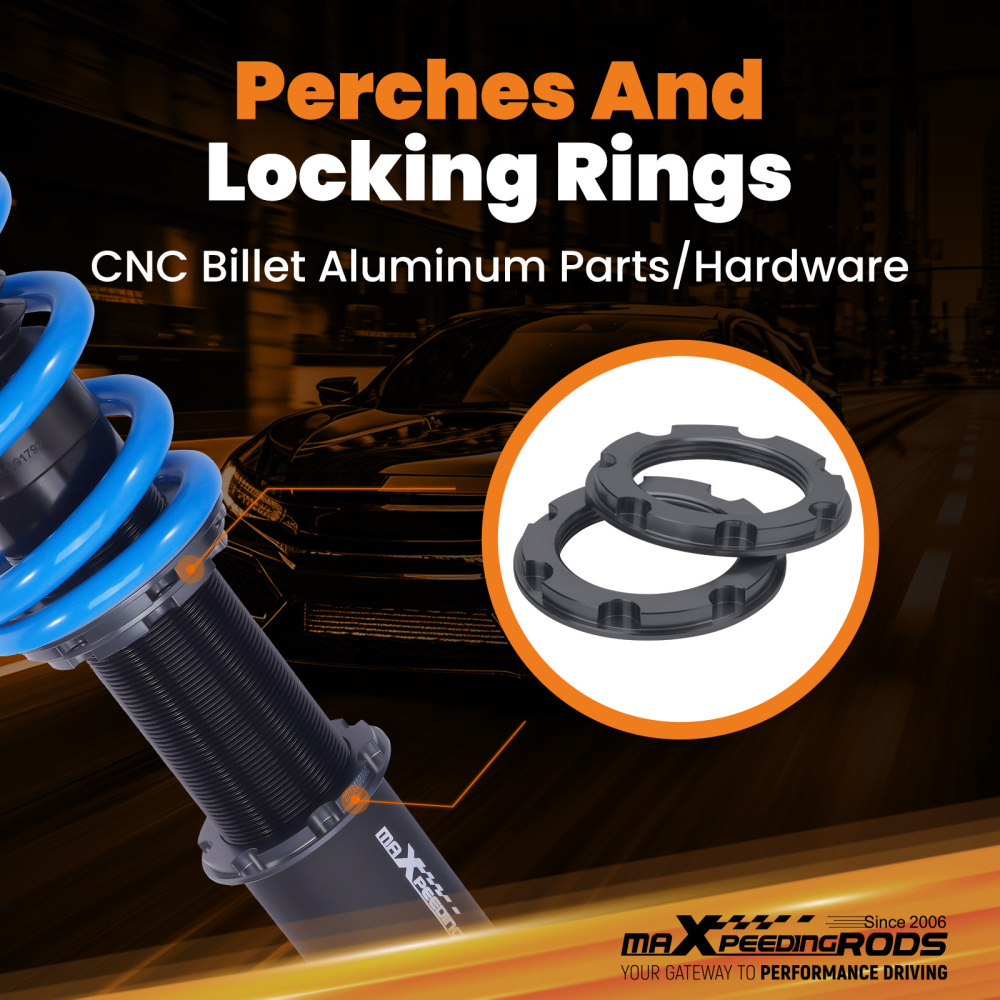 MaXpeedingrods Coilovers 24 Way Adjustable Kit compatible for Maserati Ghibli 2014-2024 RWD