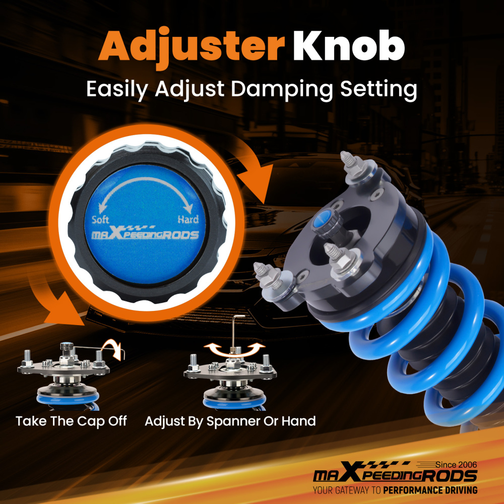 MaXpeedingrods Coilovers 24 Way Adjustable Kit compatible for Maserati Ghibli 2014-2024 RWD