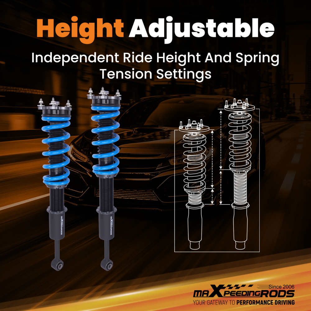 MaXpeedingrods Coilovers 24 Way Adjustable Kit compatible for Maserati Ghibli 2014-2024 RWD