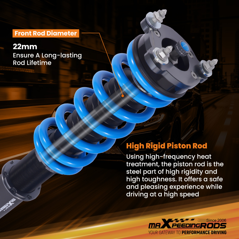 MaXpeedingrods Coilovers 24 Way Adjustable Kit compatible for Maserati Ghibli 2014-2024 RWD
