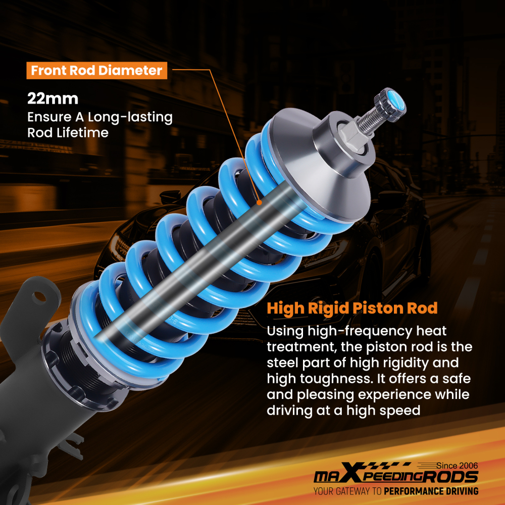 MaXpeedingrods T6 Coilover Lowering Kit compatible for Honda Fit GK GK3 GK5 2015-2020 compatible for FWD