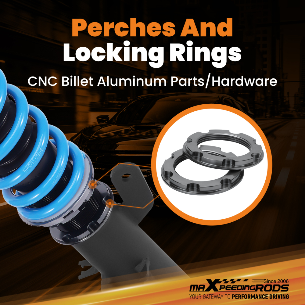 MaXpeedingrods T6 Coilover Lowering Kit compatible for Honda Fit GK GK3 GK5 2015-2020 compatible for FWD