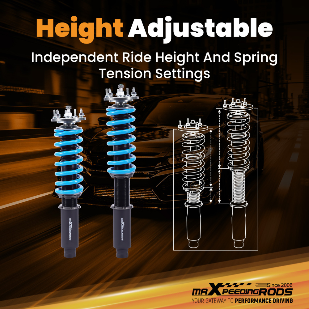 Height and damper adjustable spring shock absorber coilover set Compatible For Honda Accord 2003-2007 Lowering Kit