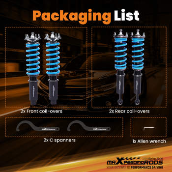 Height and damper adjustable spring shock absorber coilover set Compatible For Honda Accord 2003-2007 Lowering Kit