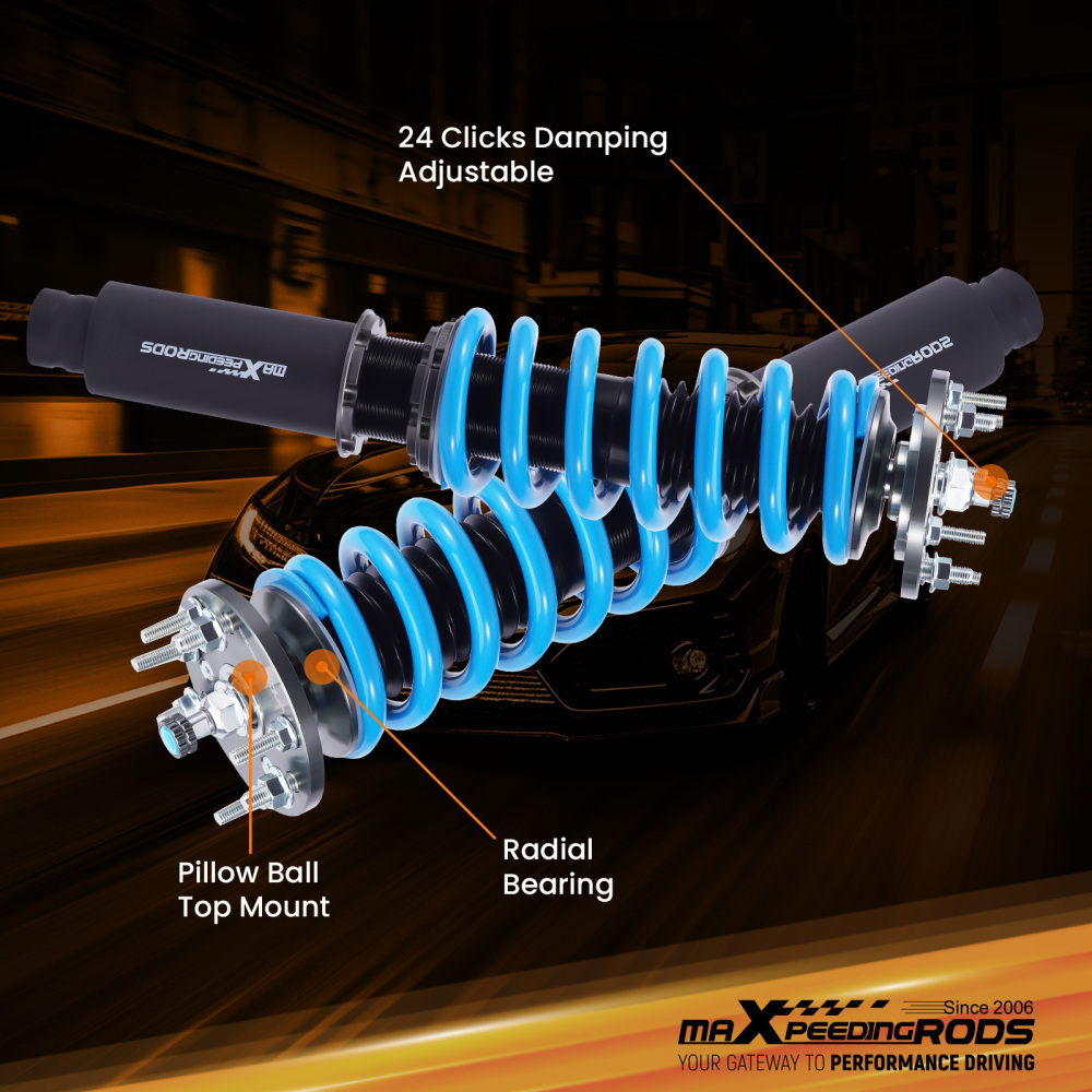 Maxpeedingrods 24 Ways Damper Adjustable Coilover Kit compatible for Honda Accord 2003-2007 lowering kit