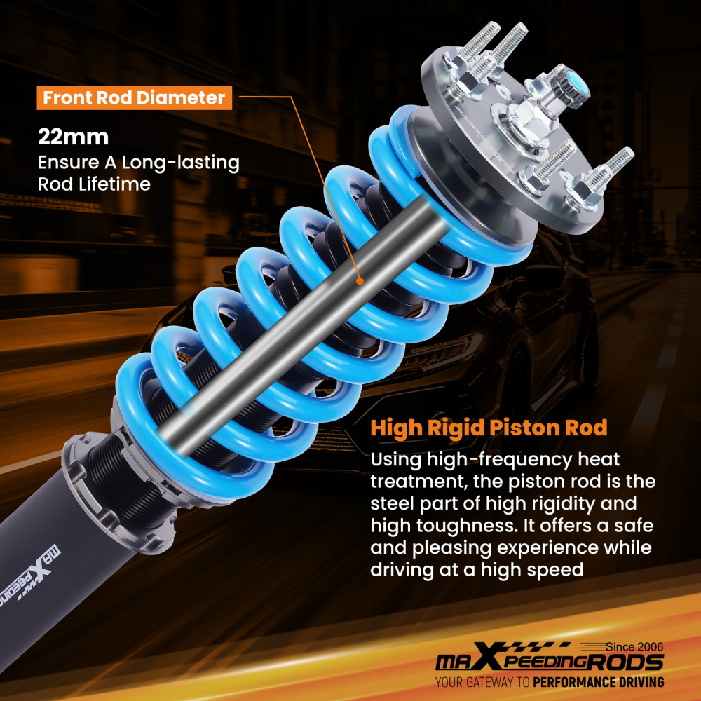 Maxpeedingrods 24 Ways Damper Adjustable Coilover Kit compatible for Honda Accord 2003-2007 lowering kit