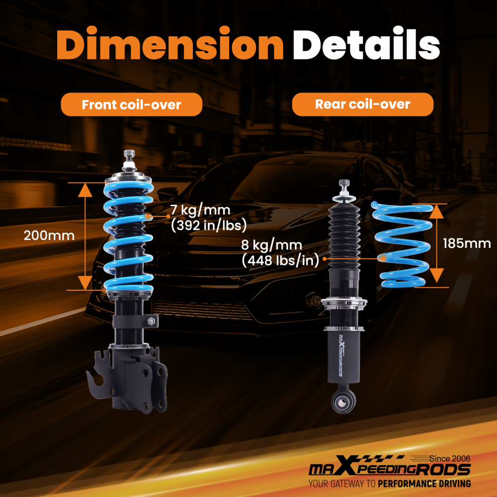 maXpeedingrods COT6 Series 24 Damping Coilover compatible for Holden Commodore VE 2006-2013 Lowering Kit