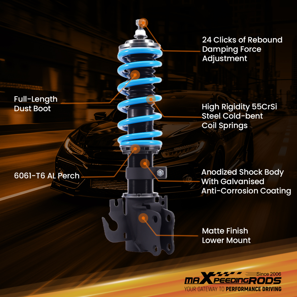 maXpeedingrods COT6 Series 24 Damping Coilover compatible for Holden Commodore VE 2006-2013 Lowering Kit