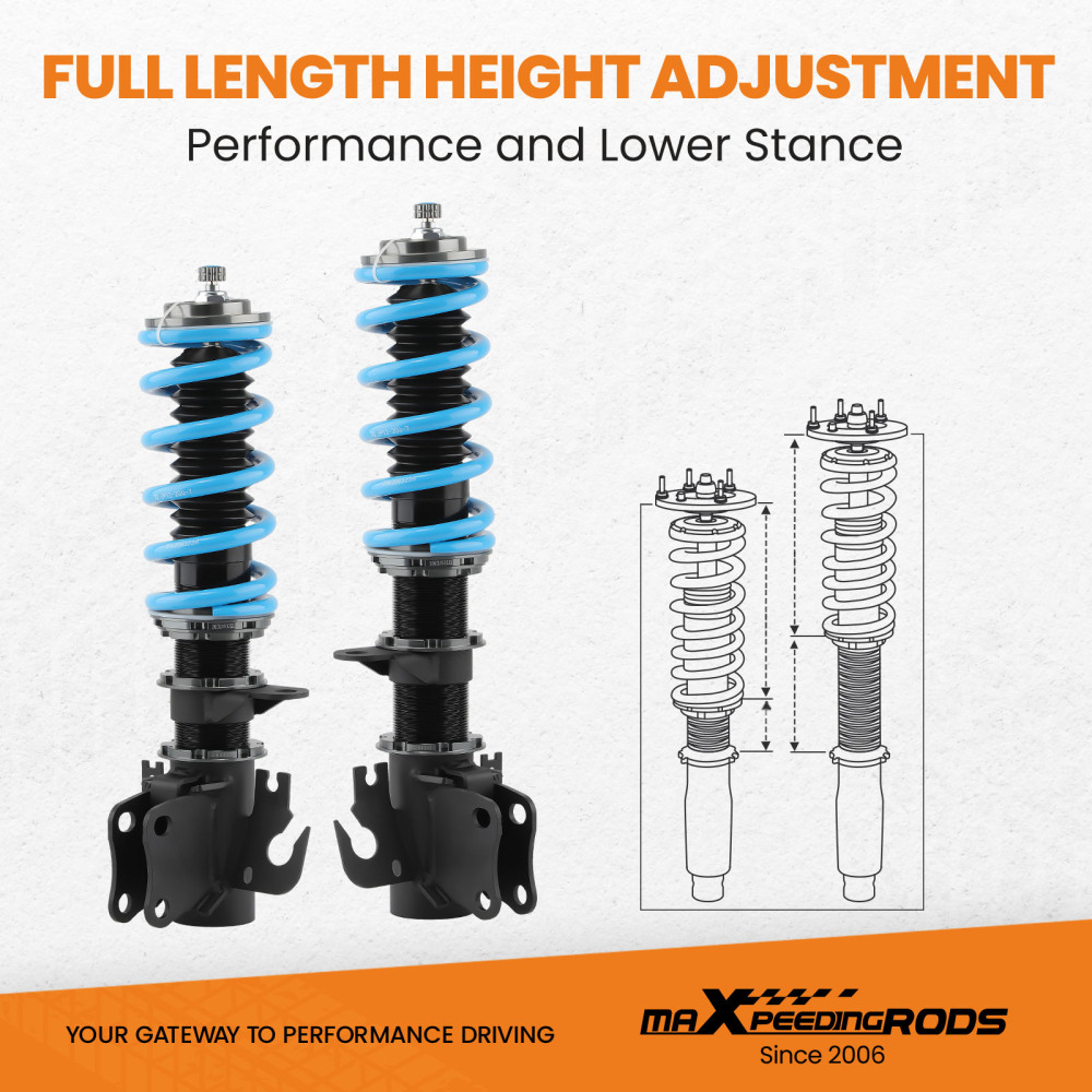 Updated Adjust Damper Coilover Suspension compatible for Holden Commodore VT VX VY VZ 97-07 Lowering Kit