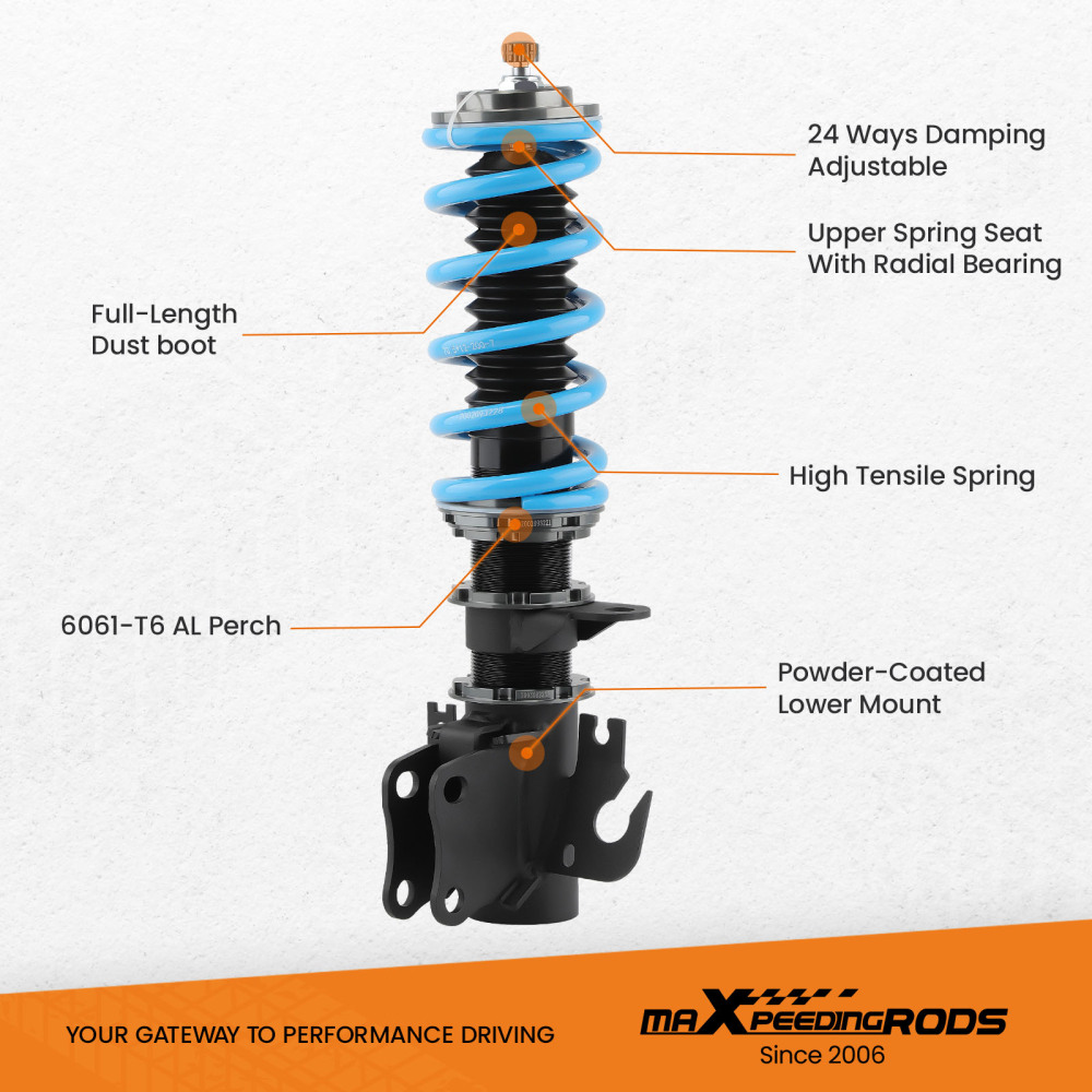 Updated Adjust Damper Coilover Suspension compatible for Holden Commodore VT VX VY VZ 97-07 Lowering Kit