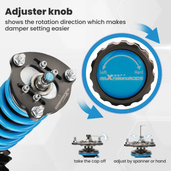24 Ways DamperHeight Adjustment Coilover compatible for Honda Civic FD2 FD3 FD4 06-11 Lowering Kit