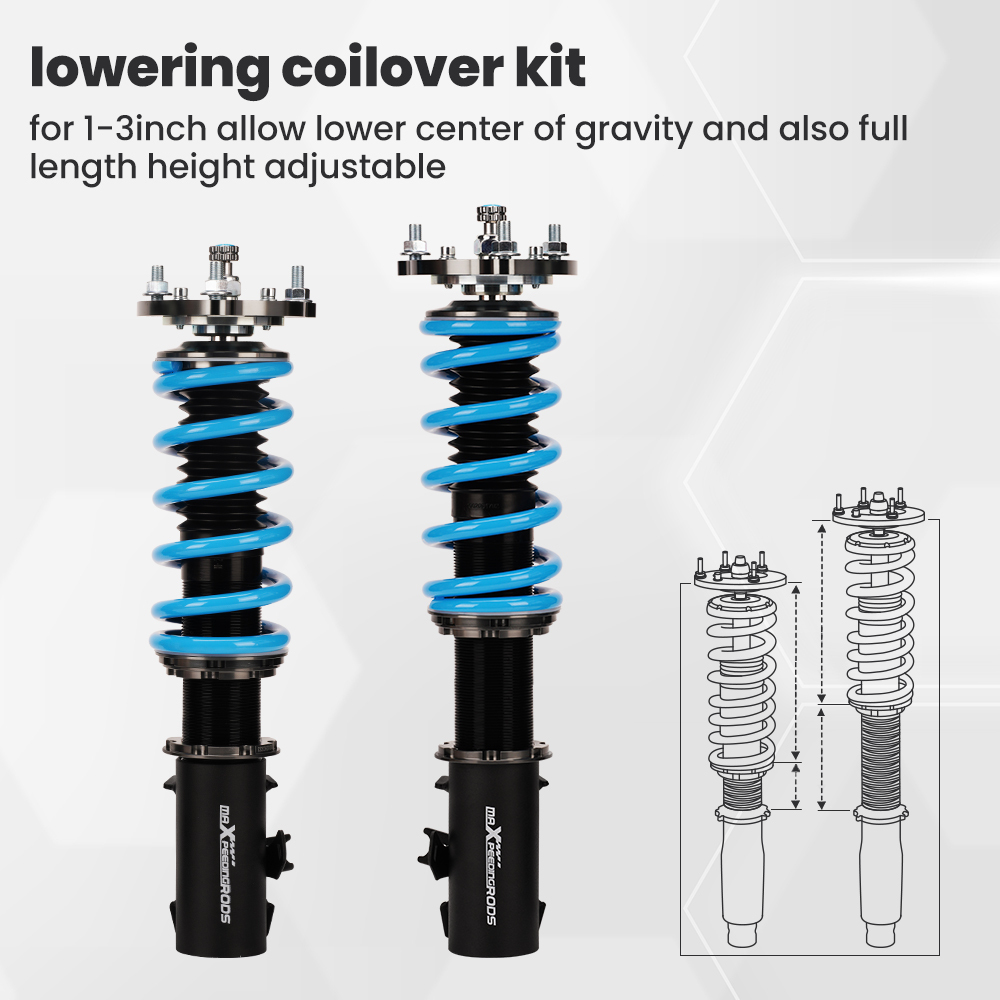 Compatible for Honda Civic Si 06-11 Maxpeedingrods COT6 24 Ways Damper Adjustable Coilover Kit lowering kit