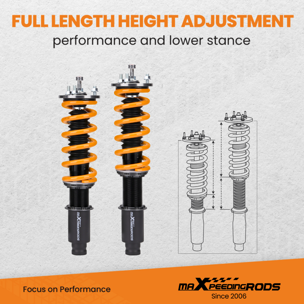 24 Ways Regolabile Ammortizzatori Coilovers compatibile per Honda Accord 90-97 Coil Spring Lowering Kit