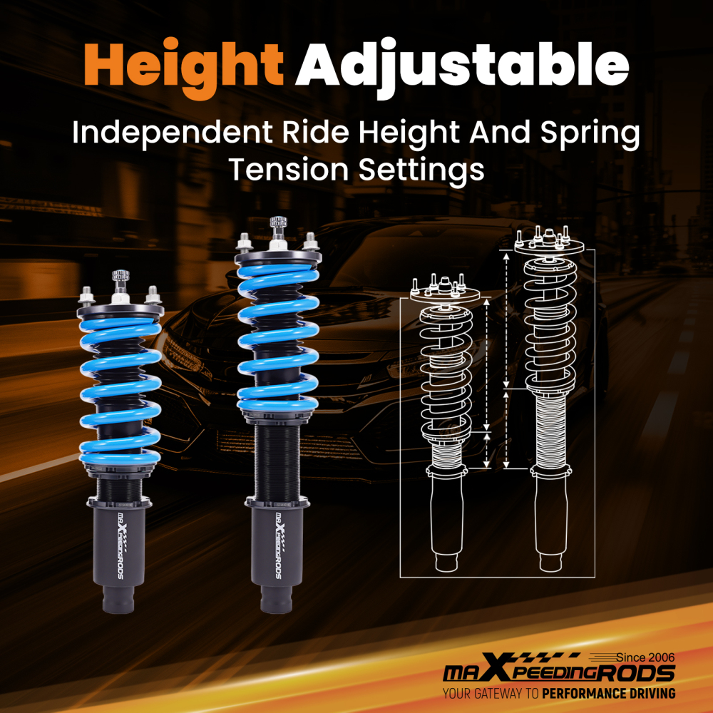 Compatible for Honda Civic 1992-1995 EJ EG EH 1996-2000 EJ EK EM Adj. Damper Coilover Coil Spring Strut lowering kit