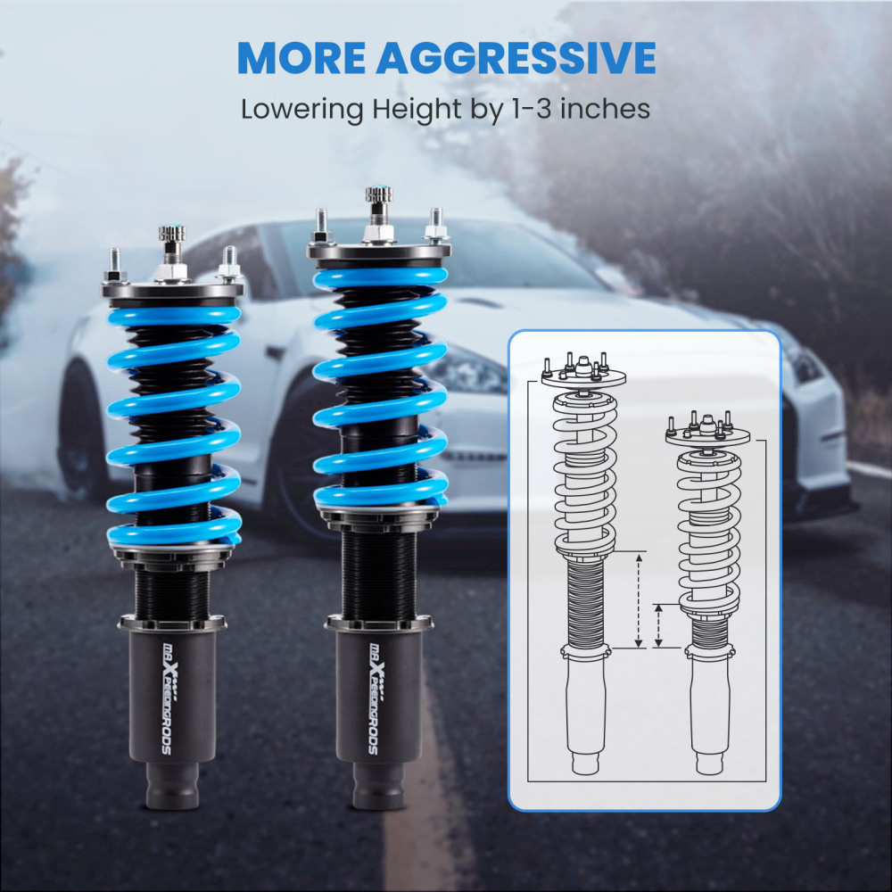 Compatible for Honda Civic 1992-1995 EJ EG EH rear fork type Adj. Damper Coilover Coil Spring Strut Lowering Kit