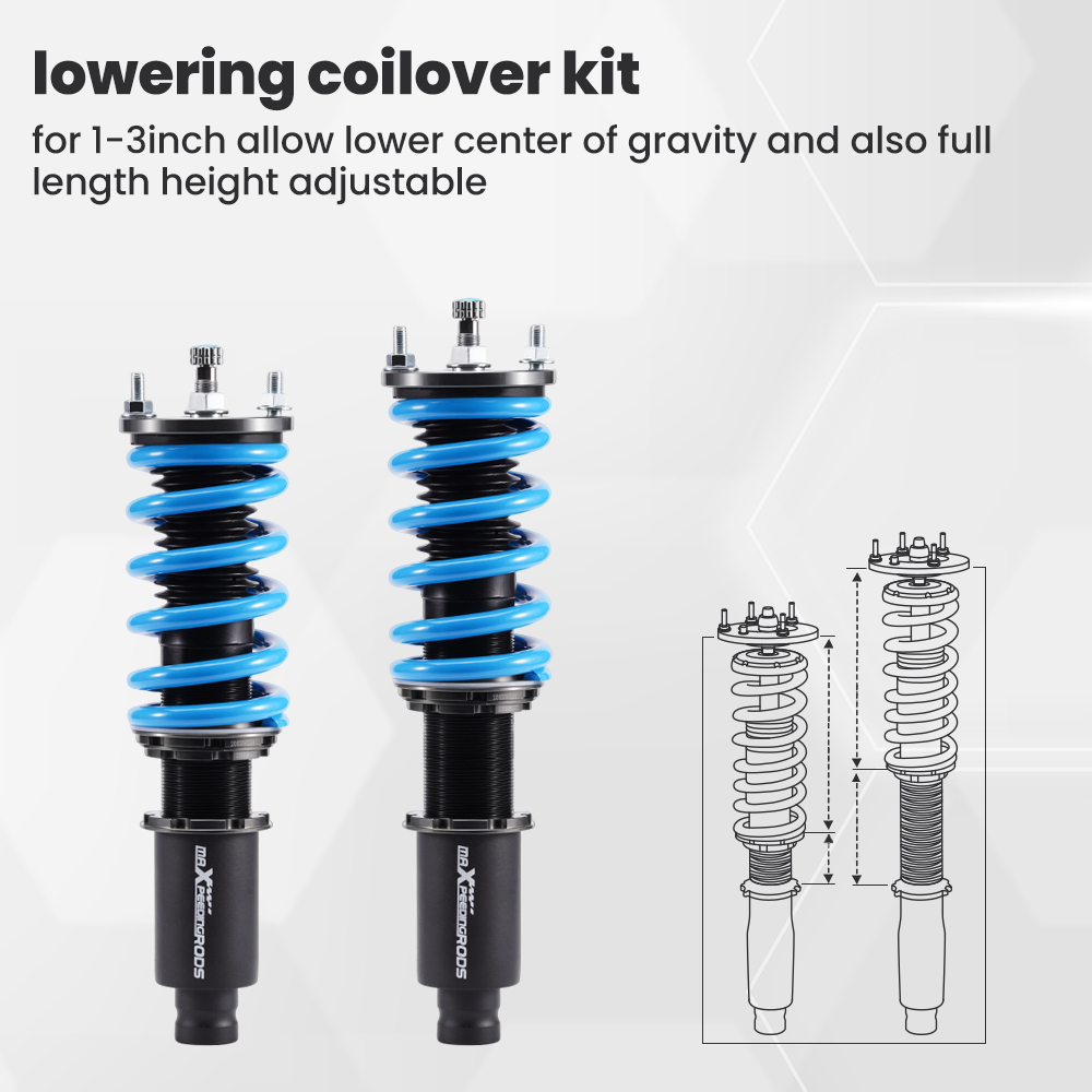 Amortiguador ajustable Coilover Coil Spring Strut compatible para Honda Civic 1992-1995 EG EH EJ tipo de horquilla trasera