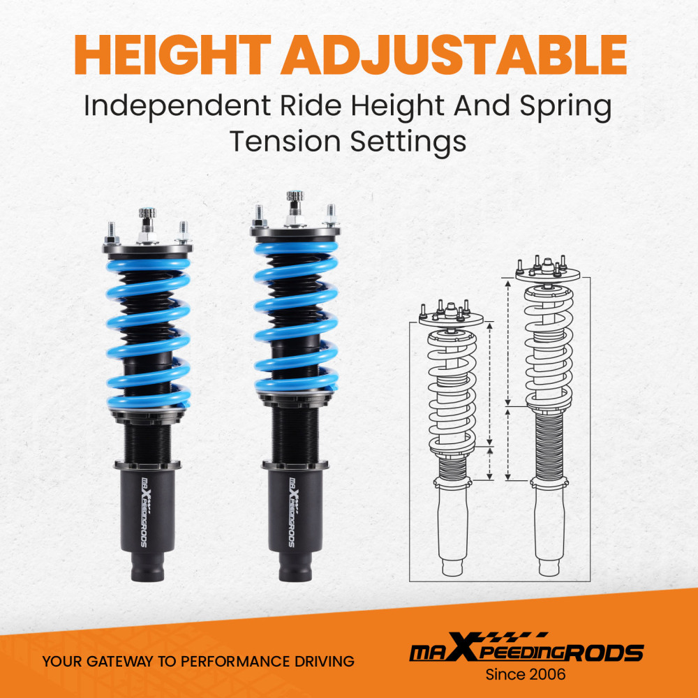Coilovers + Upper Control Arms compatible for Honda Civic 1996-2000