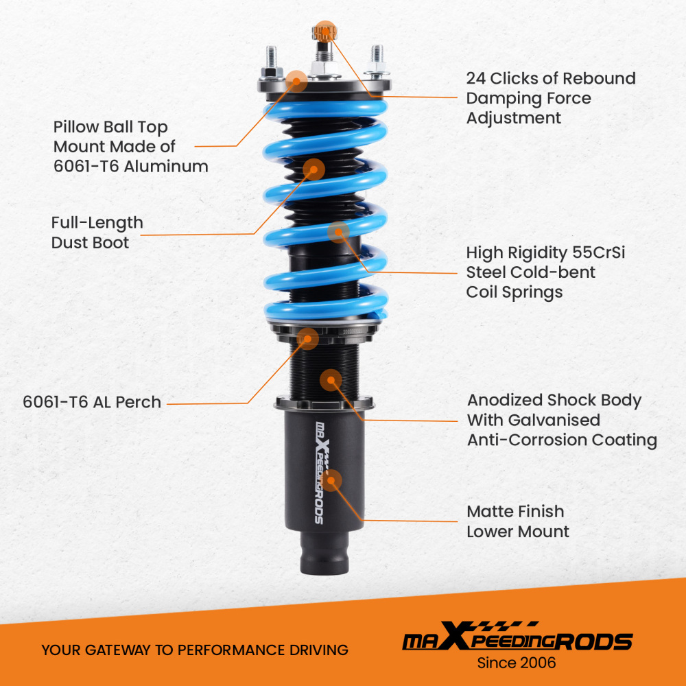 Coilovers + Upper Control Arms compatible for Honda Civic 1996-2000