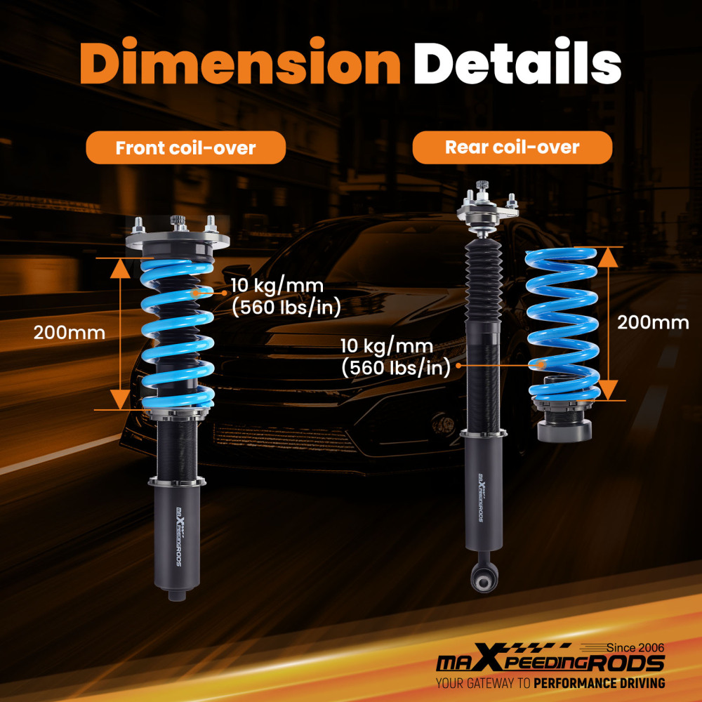 MaXpeedingrods T6 Coilovers Shocks Struts Kit compatible for Lexus IS250 / IS350 AWD 14-16
