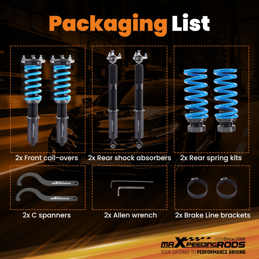 MaXpeedingrods T6 Coilovers Shocks Struts Kit compatible for Lexus IS250 / IS350 AWD 14-16
