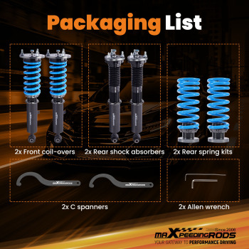 Compatible for Lexus IS250 / IS350 Sedan RWD (XE30) 2014-2016 24 Step Damper Coilovers Lowering Kit