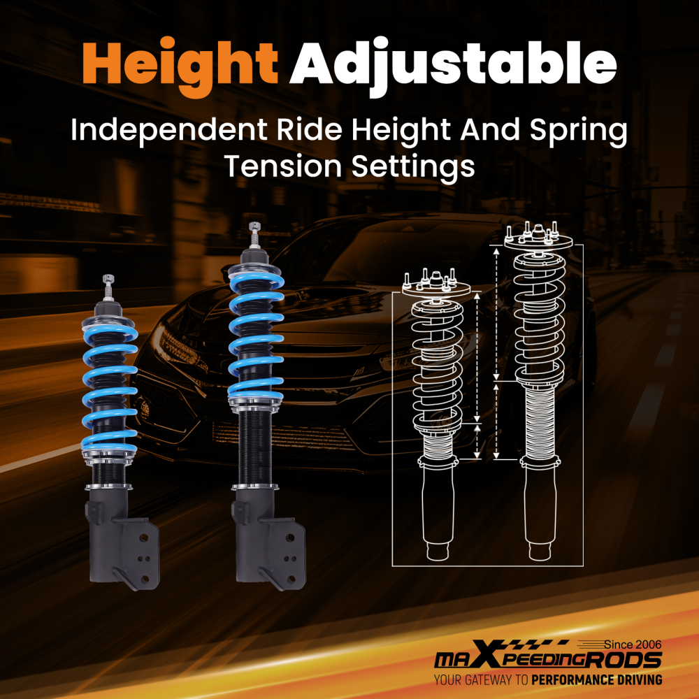 T6 Series Coilover 24 Ways Damper Adjustable compatible for HONDA JAZZ GD1 GD3 2002-2008
