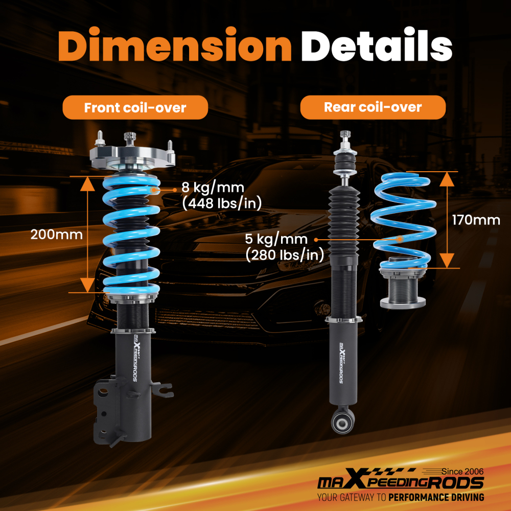 MaXpeedingrods T6 COILOVERS Lowering Kit compatible for Nissan Juke (F15) 2011-2017