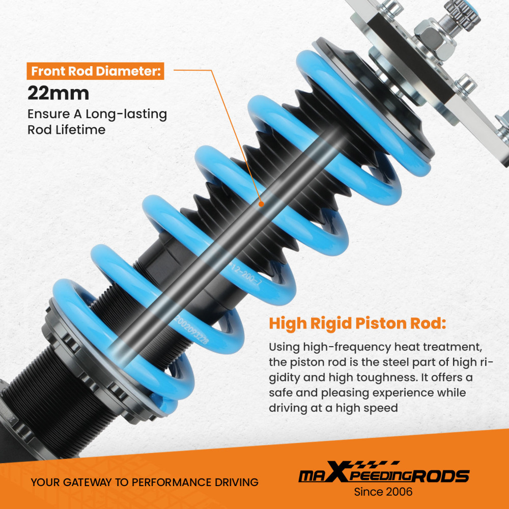 24 Level Damper Coilovers Lowering Kit compatible for Mitsubishi Lancer CS6A CS7A compatible for FWD 02-06