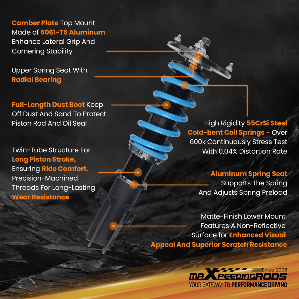 T6 Series 24 Damping Levels Coilover Coilovers compatible for Subaru Liberty 05-09 BL BP