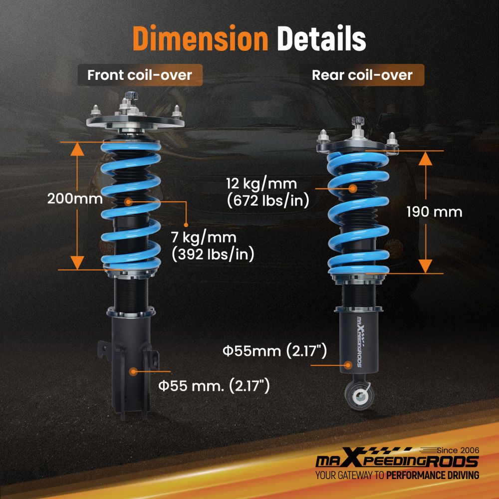 T6 Series 24 Damping Levels Coilover Coilovers compatible for Subaru Liberty 05-09 BL BP