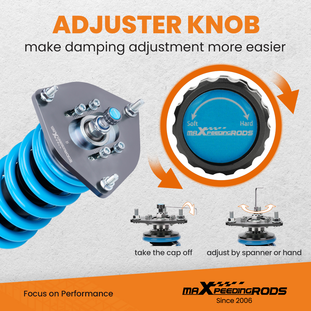 maXpeedingrods 24 Ways Adj. Damper Coilover compatible for Subaru Legacy Sedan BE BH 98-04 Lowering Kit