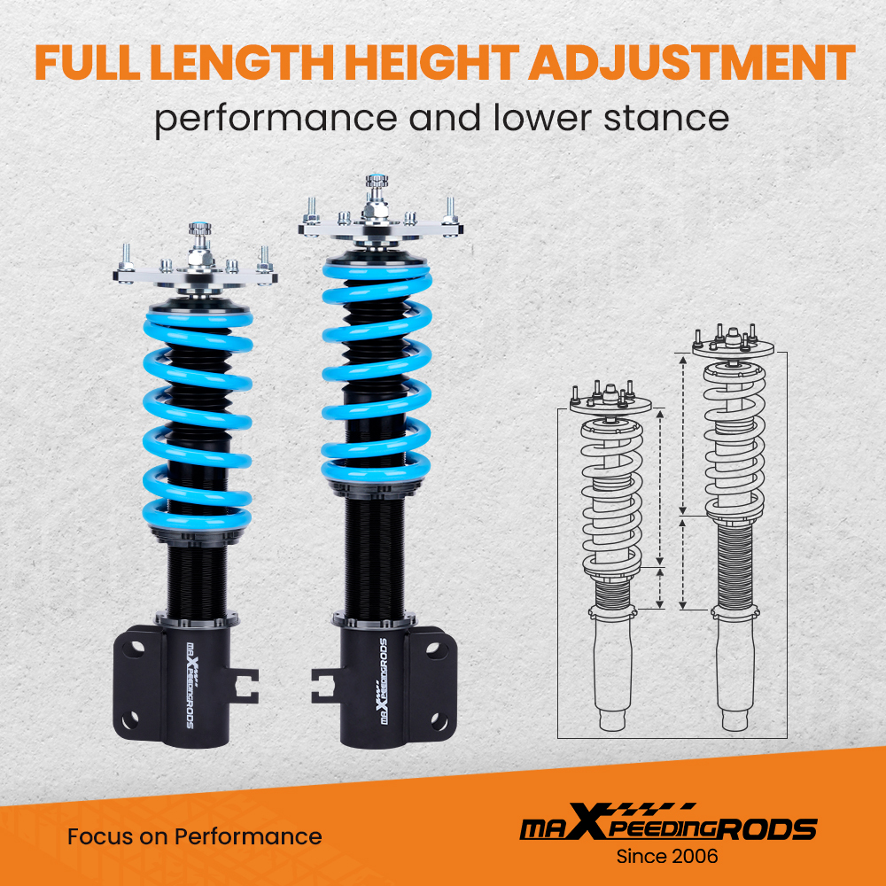 maXpeedingrods 24 Ways Adj. Damper Coilover compatible for Subaru Legacy Sedan BE BH 98-04 Lowering Kit