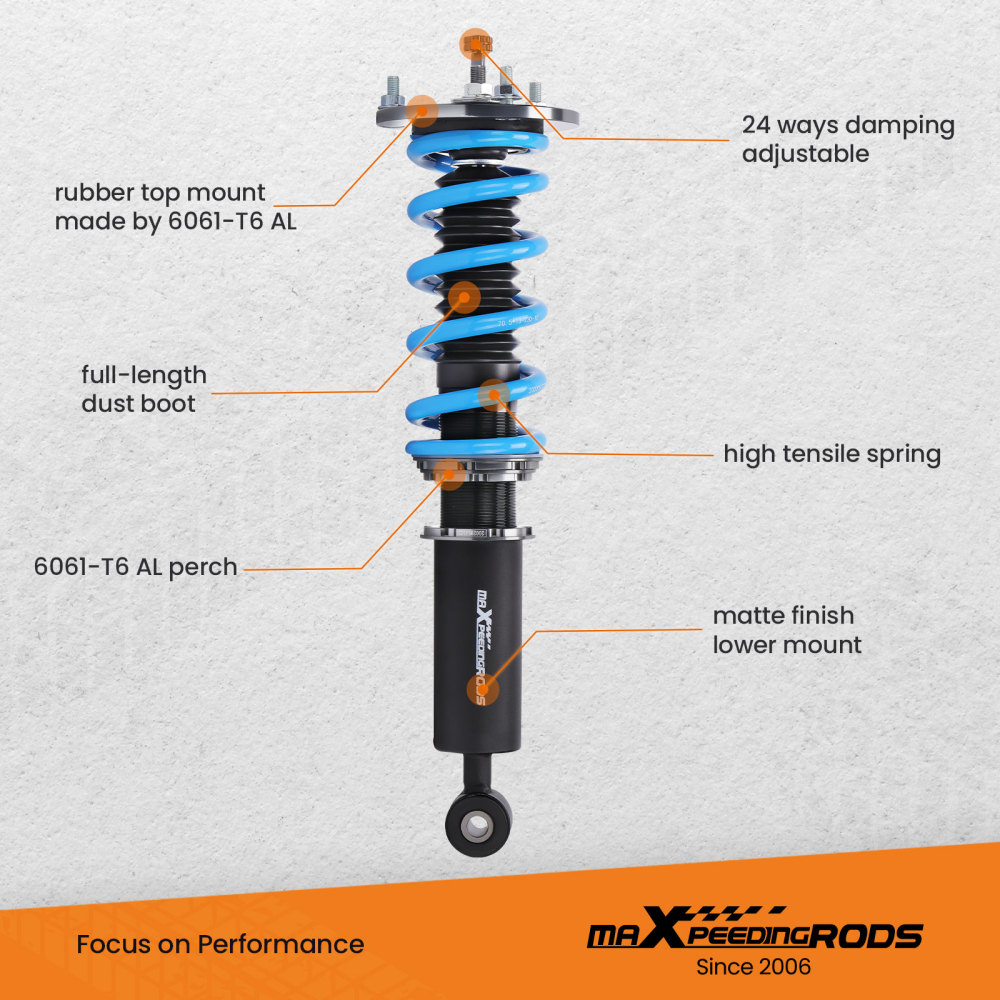 MaXpeedingrods 24 Way Damping Coilovers Kit compatible for Toyota Supra 93-02 Shocks Struts lowering kit
