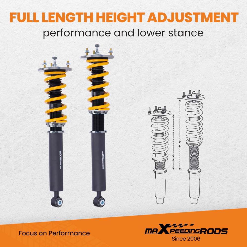 Height and Damper Adjustable Coilover Kits Compatible for Lexus Compatible for Toyota T6 Advanced Series Coilover Lowering Kit