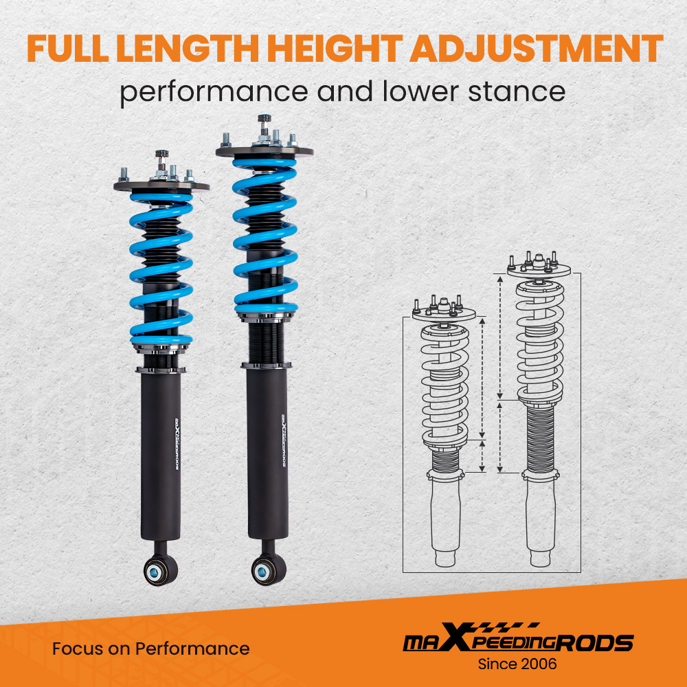 MaXpeedingrods Adjustable Coilovers Lowering Coils compatible for Lexus LS400 XF10 1990-94