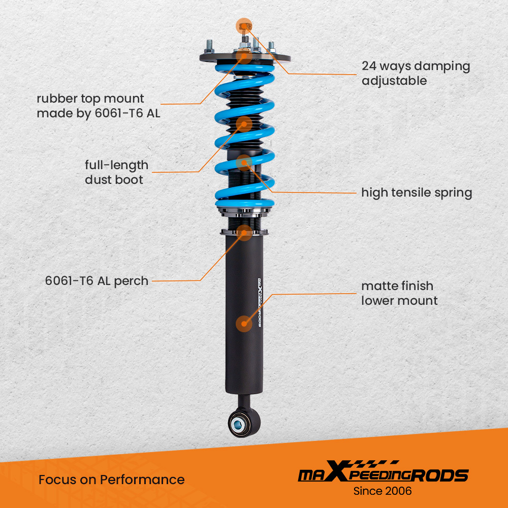MaXpeedingrods Adjustable Coilovers Lowering Coils compatible for Lexus LS400 XF10 1990-94