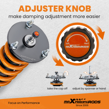 maXpeedingrods COT6 24 Levels Adjustable Coilovers compatible for Lexus LS430 01-06 UCF30 lowering kit