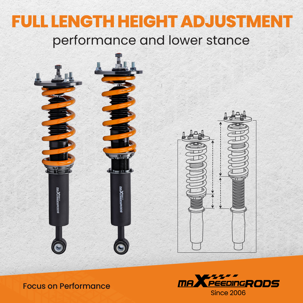 maXpeedingrods COT6 24 Levels Adjustable Coilovers compatible for Lexus LS430 01-06 UCF30 lowering kit