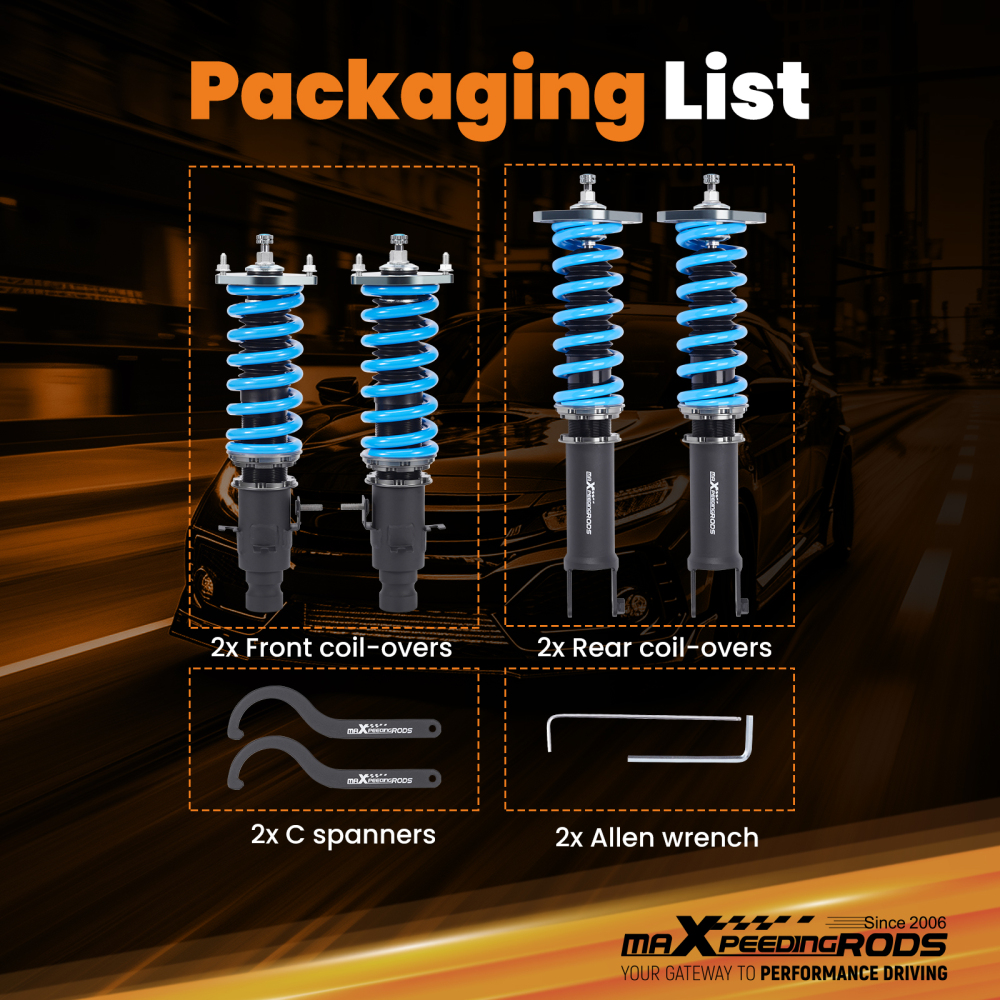 MaXpeedingrods COT6 Coilover 24 Level Dampers compatible for Infiniti G35 X AWD 2003-2008