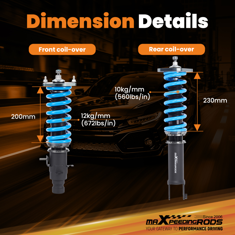 MaXpeedingrods COT6 Coilover 24 Level Dampers compatible for Infiniti G35 X AWD 2003-2008