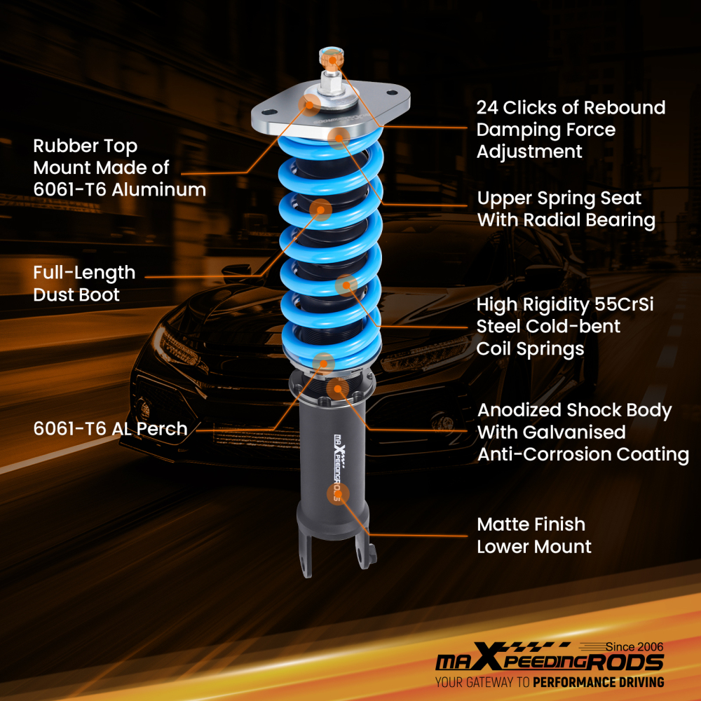 MaXpeedingrods COT6 Coilover 24 Level Dampers compatible for Infiniti G35 X AWD 2003-2008