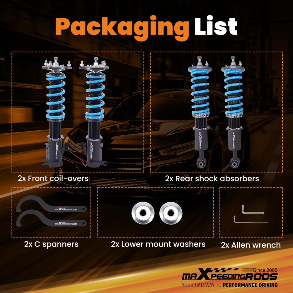 MaXpeedingrods Coilover 24 Ways Damper Struts compatible for Nissan Maxima A32 1995-1999