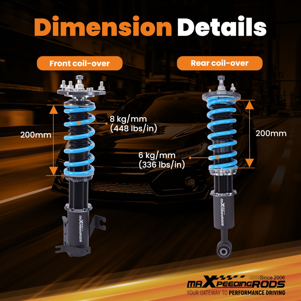 MaXpeedingrods Coilover 24 Ways Damper Struts compatible for Nissan Maxima A32 1995-1999