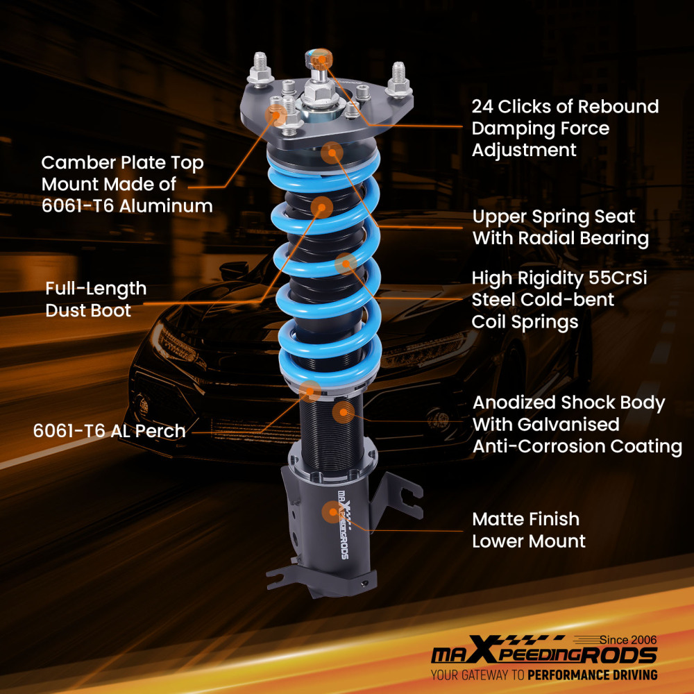 MaXpeedingrods Coilover 24 Ways Damper Struts compatible for Nissan Maxima A32 1995-1999