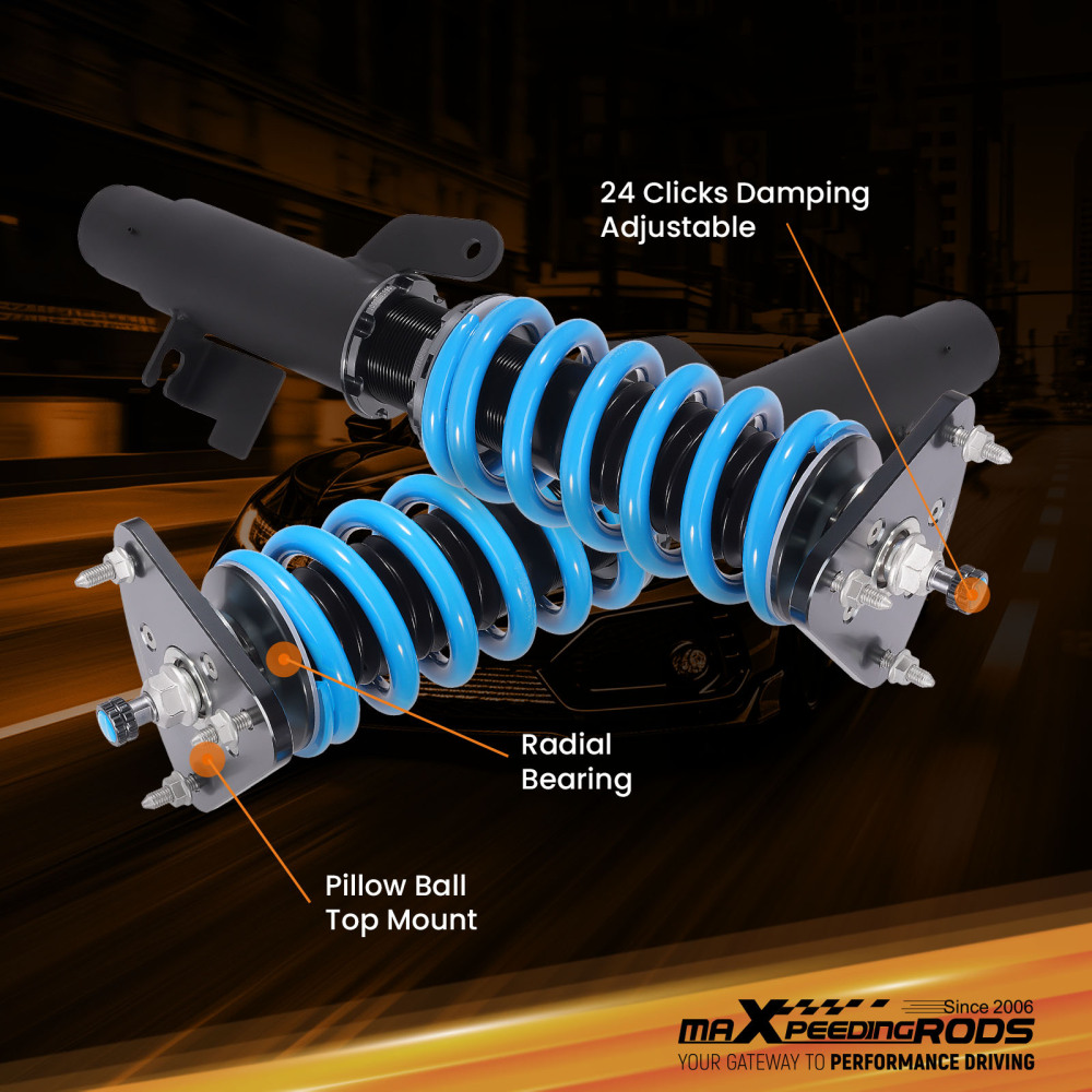 Coilover Lowering Kit compatible for Mazda 3 BK 04-09 24 Levels Rebound Damping Adjustable